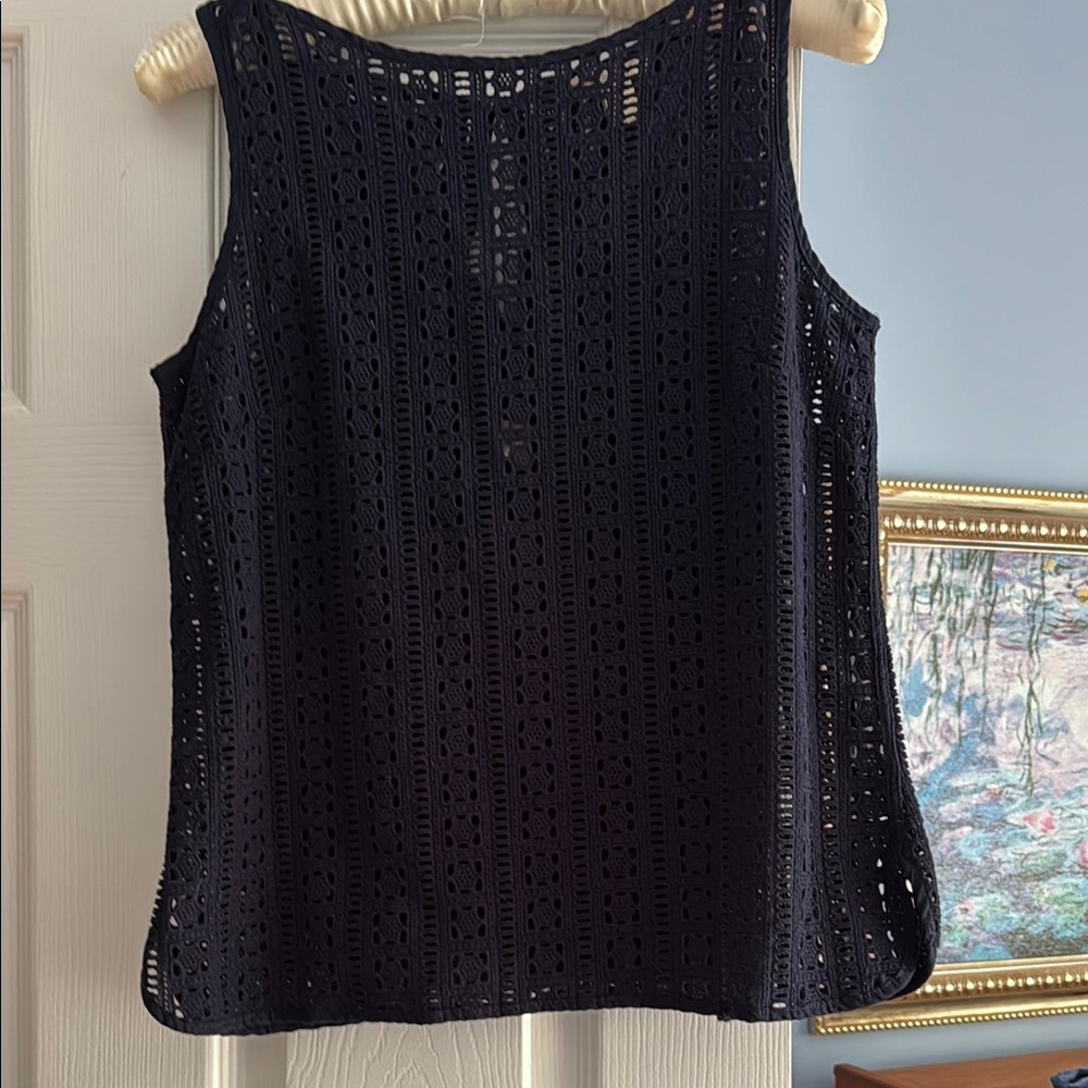 Banana Republic Black Sleeveless Tank Top with Elegant Shimmer